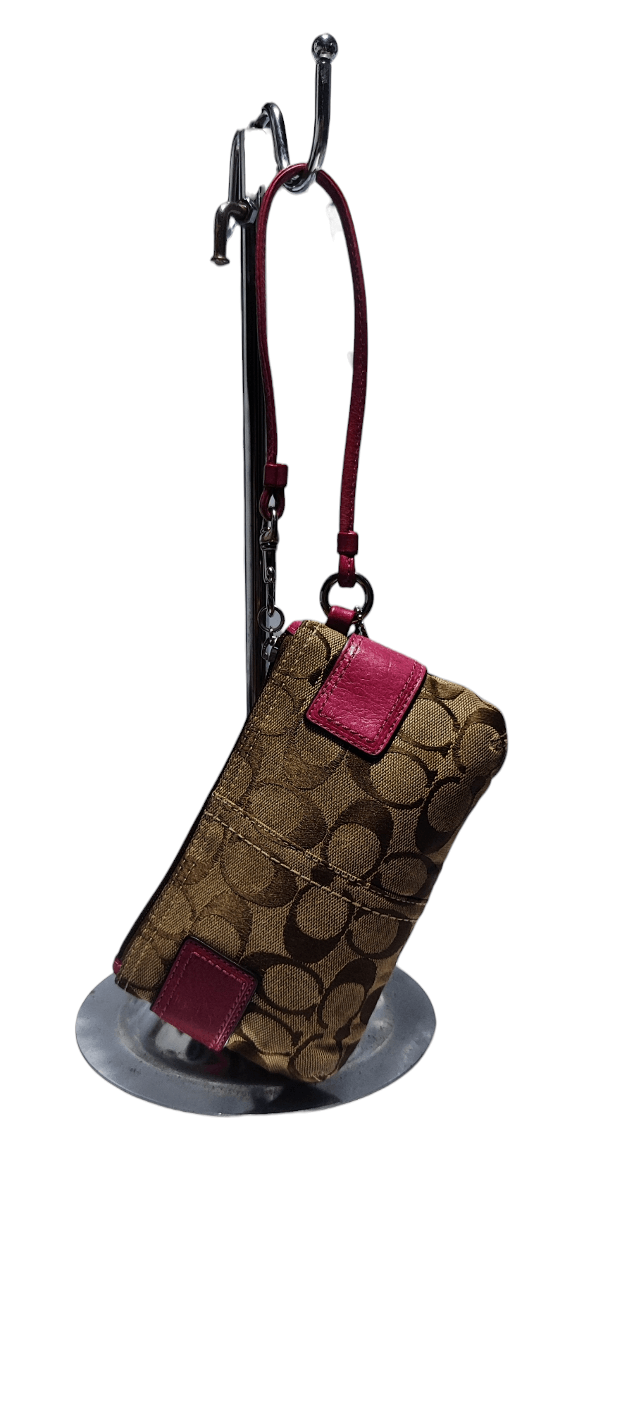 Coach COACH Brown Fuchsia Signature Canvas Wristlet Size ONE SIZE - 9 Thumbnail