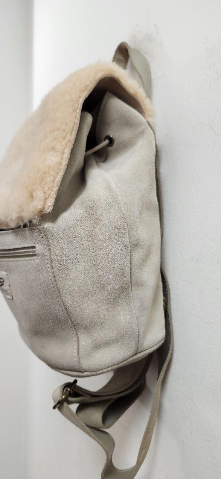Women's UGG AUSTRALIA beige Suede Shearling Mini Backpack
