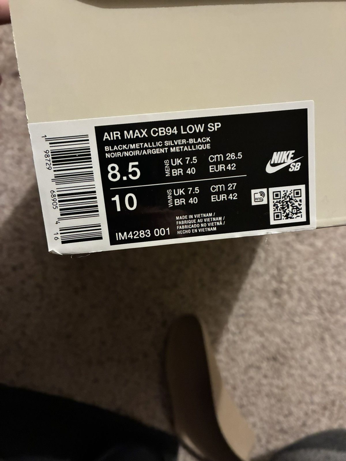 Nike × Supreme Supreme x Nike SB Air Max 2 CB '94 Low, Black Size US 8.5 / EU 41-42 - 7 Thumbnail
