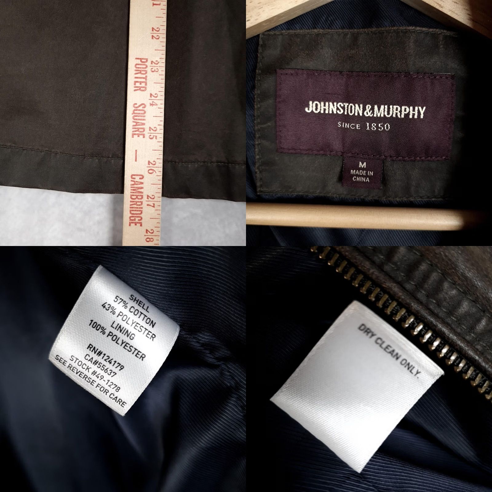 Johnston & Murphy Johnston & Murphy Jacket Mens M Brown Full Zip Lined Collared Windscreen Casual Size US M / EU 48-50 / 2 - 11 Thumbnail