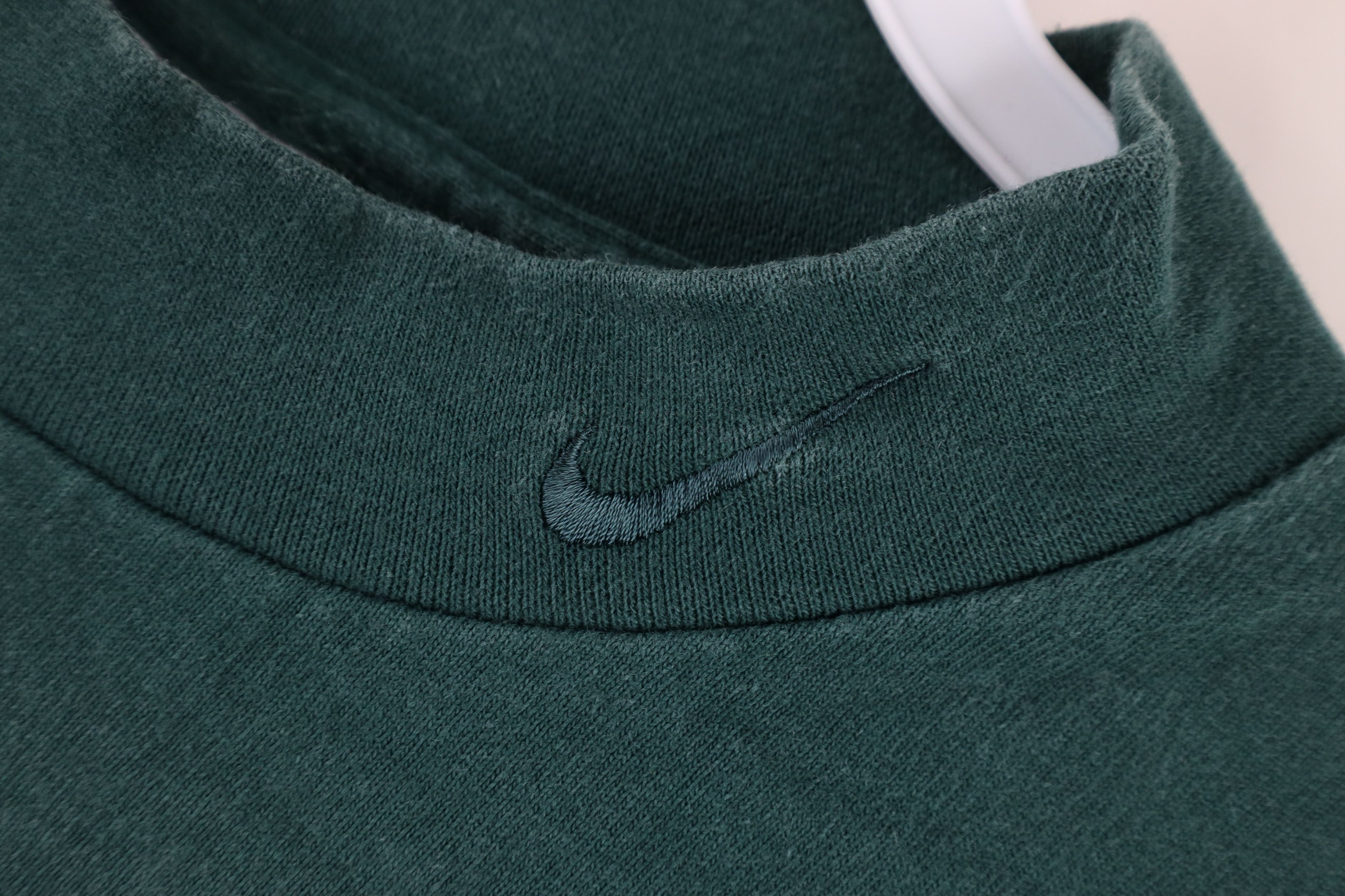 Nike × Vintage Vintage 90s Nike Swoosh Heavyweight Mock Neck T-Shirt USA Size US XXL / EU 58 / 5 - 4 Thumbnail