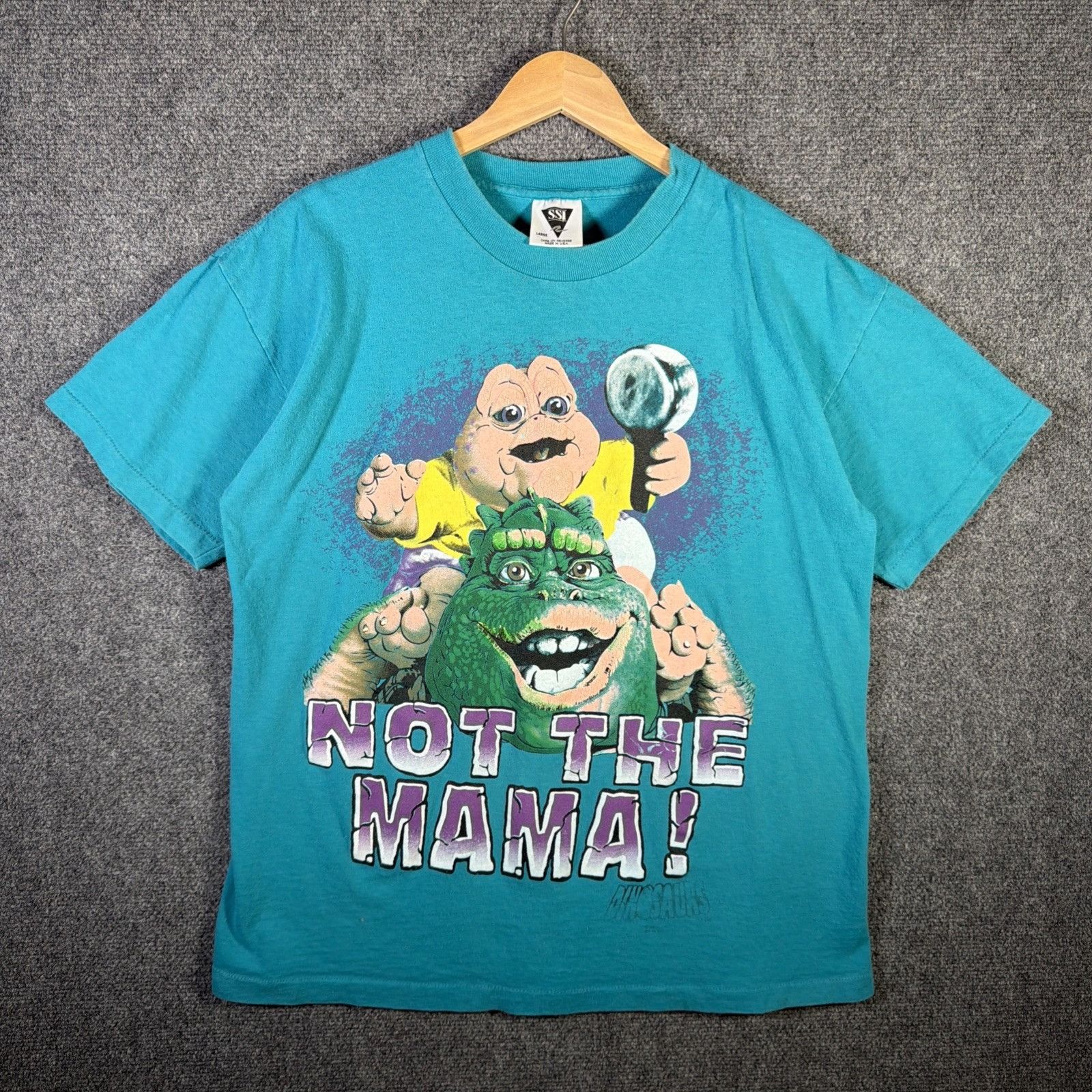 Vintage Vintage Dinosaurs Shirt Mens Large Green 90s Cartoon TV Show Size US L / EU 52-54 / 3 - 1 Thumbnail