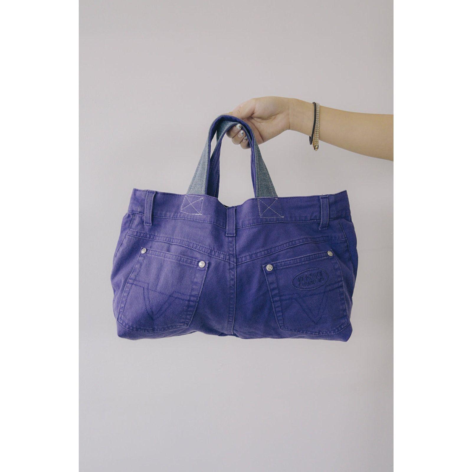 Versace Rework Vintage Versace V2 Denim Shoulder Bag Size ONE SIZE - 6 Thumbnail