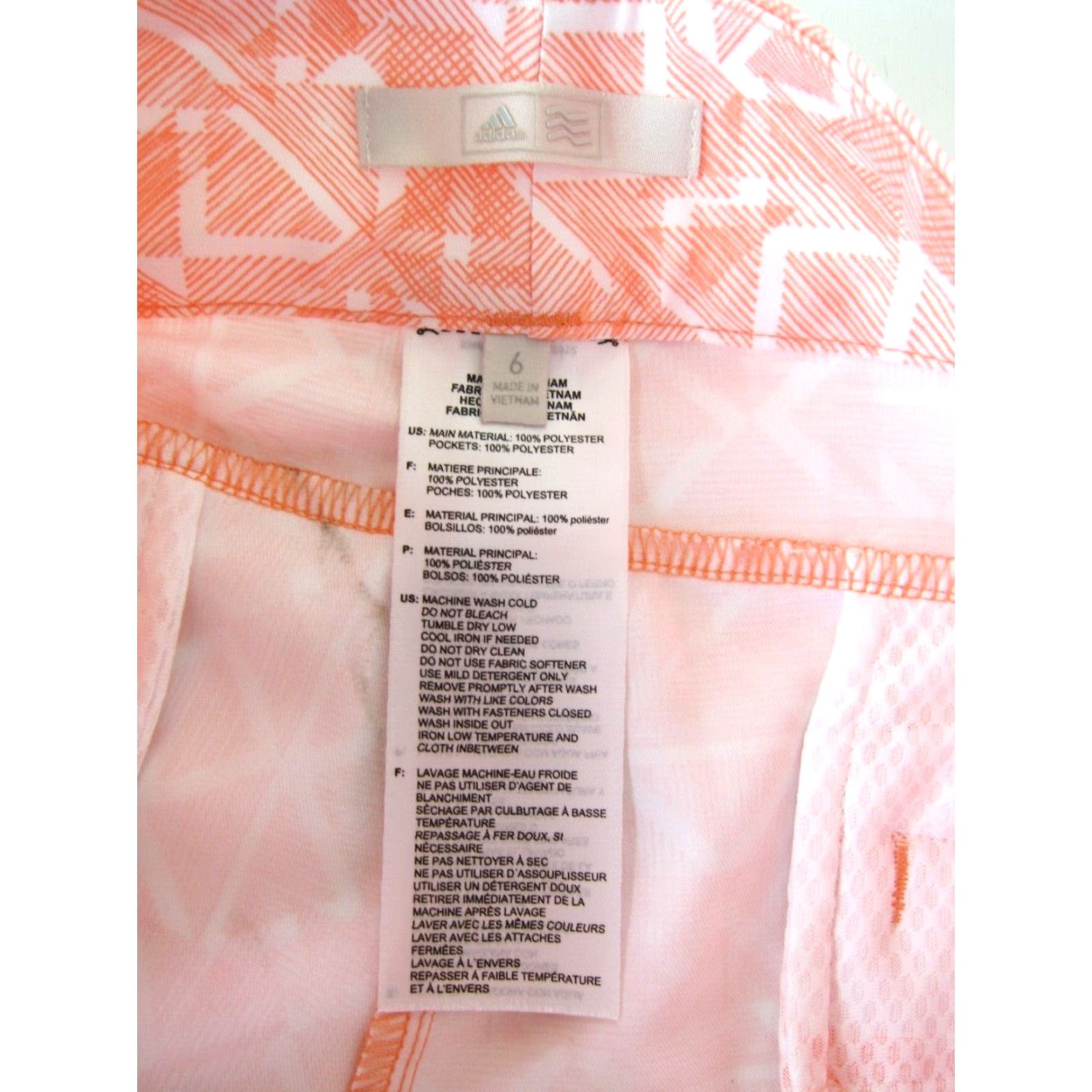Adidas Adidas Women Pink Active Stretch Geometric Pocket Chino Golf Short 6 Size 28" / US 6 / IT 42 - 4 Thumbnail