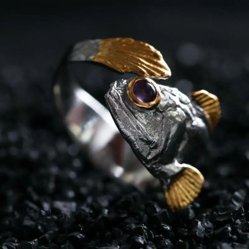 Other Lucky Purple Eye Fish Ring Size ONE SIZE - 3 Thumbnail