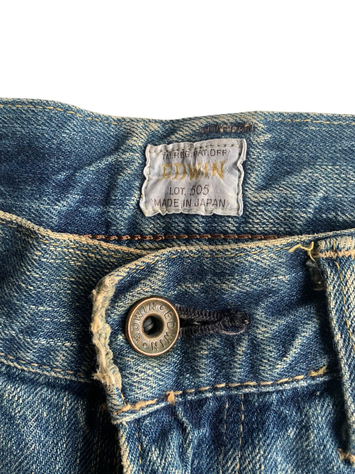 Edwin EDWIN 505Z JAPANESE FADED & RUSTY SELVEDGE DISTRESSED DENIM Size US 34 / EU 50 - 12 Thumbnail