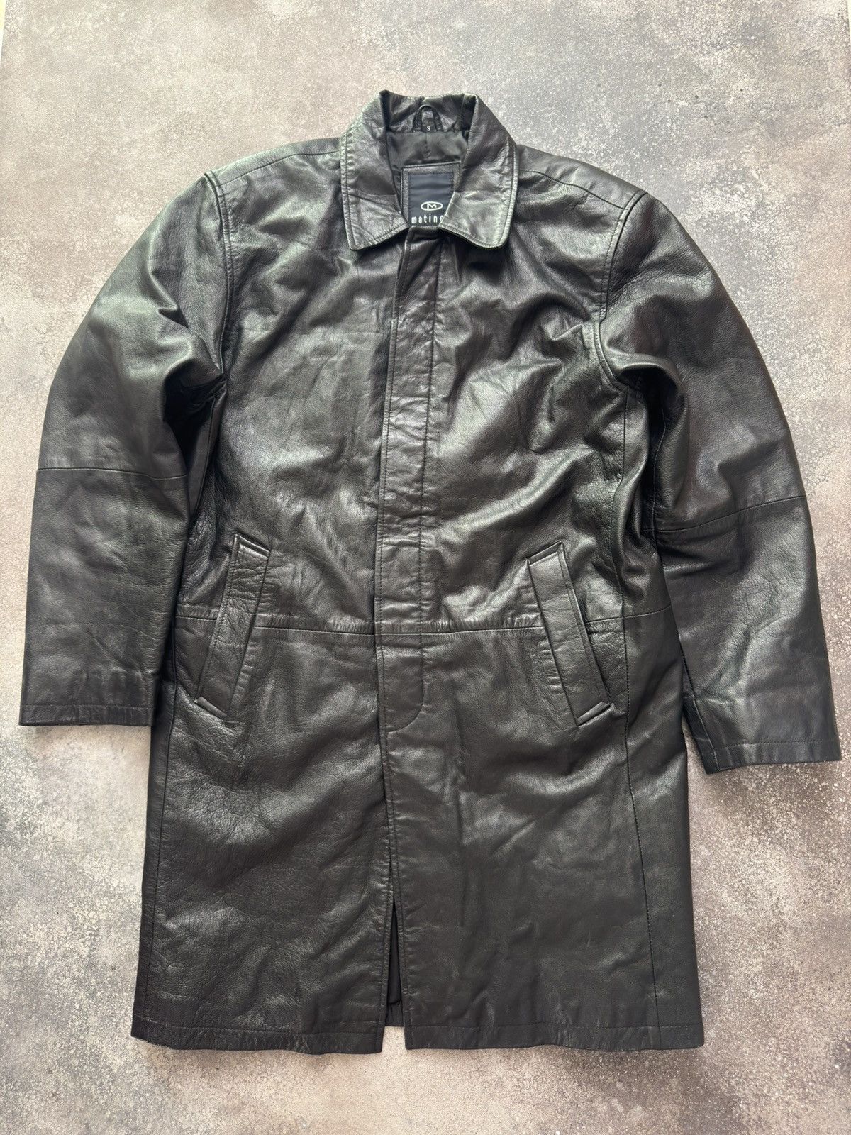 Japanese Brand Vintage Gothic Avant Garde Black Leather Trench Coat Jacket Size US S / EU 44-46 / 1 - 3 Thumbnail