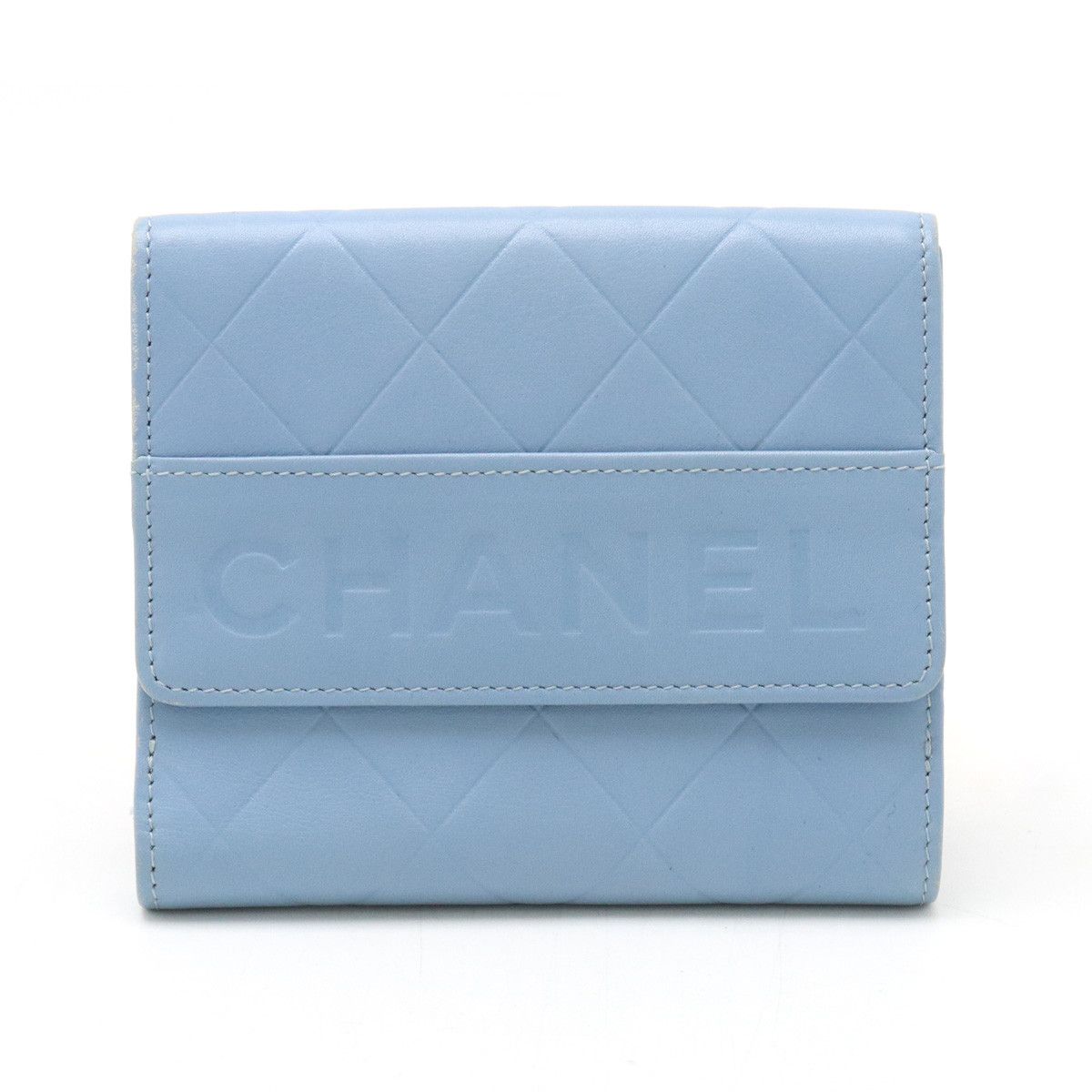 Chanel Chanel Chanel Leather Matelasse Logo Bifold Wallet Leather Short Wallet in Great Condition Size ONE SIZE - 1 Thumbnail