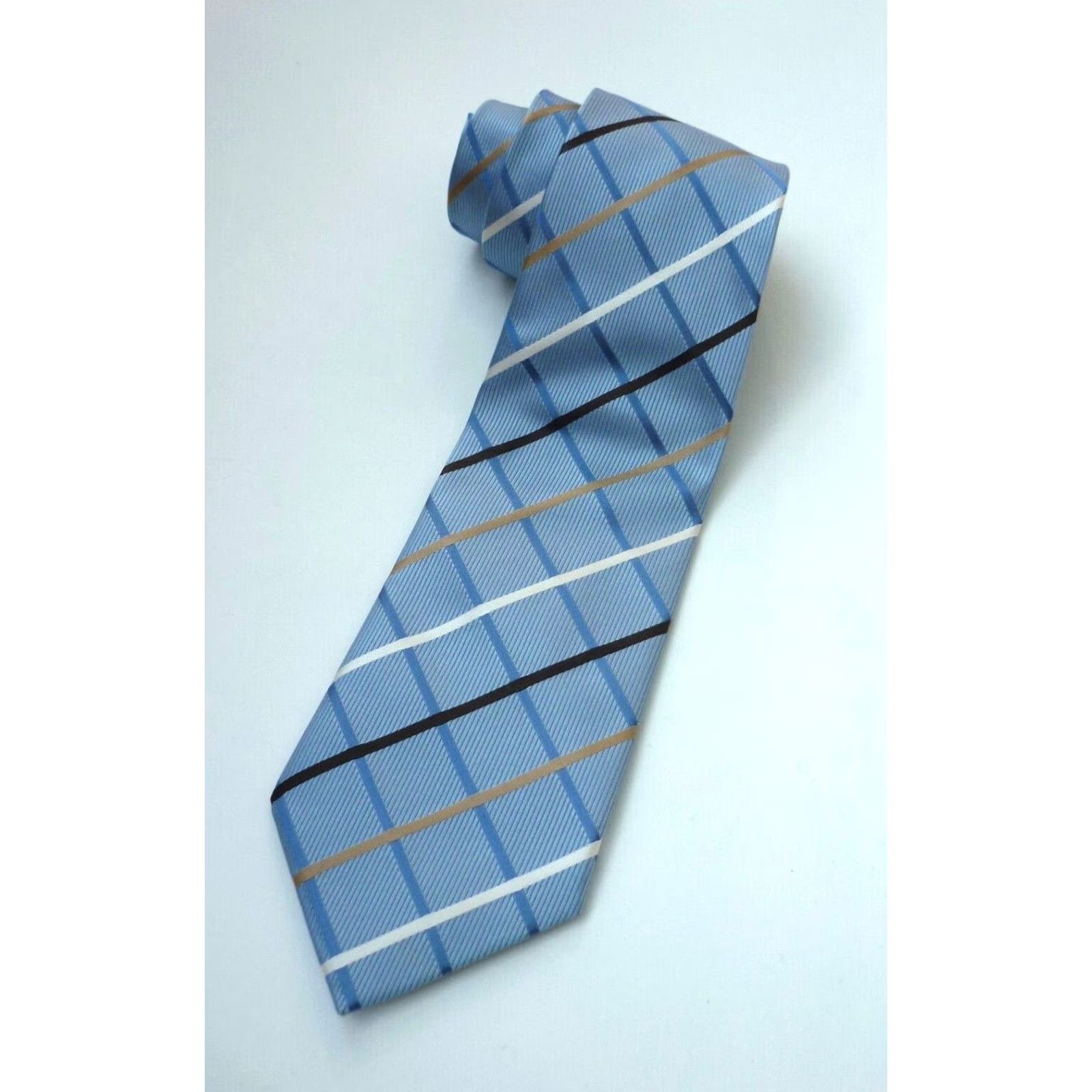 Vintage VINTAGE Donald J. Trump Signature Collection Silk Tie Plaid Mens Tie Blue 56.5" 3.75" Short 100% Silk Designer American Preppy Size ONE SIZE - 2 Thumbnail