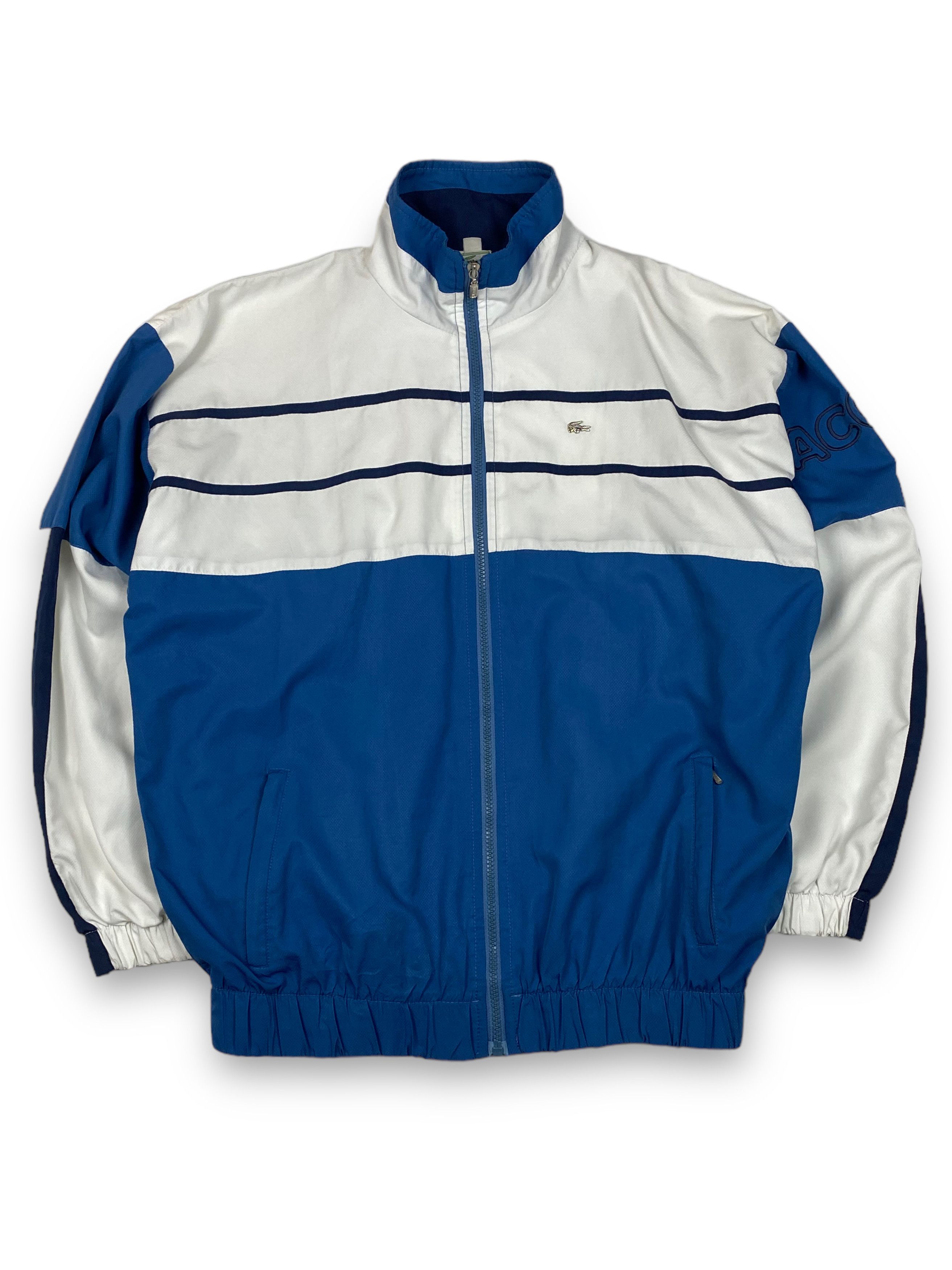 Lacoste Vintage LACOSTE White Blue Track Zip Metal Logo M751 Size US XL / EU 56 / 4 - 1 Thumbnail