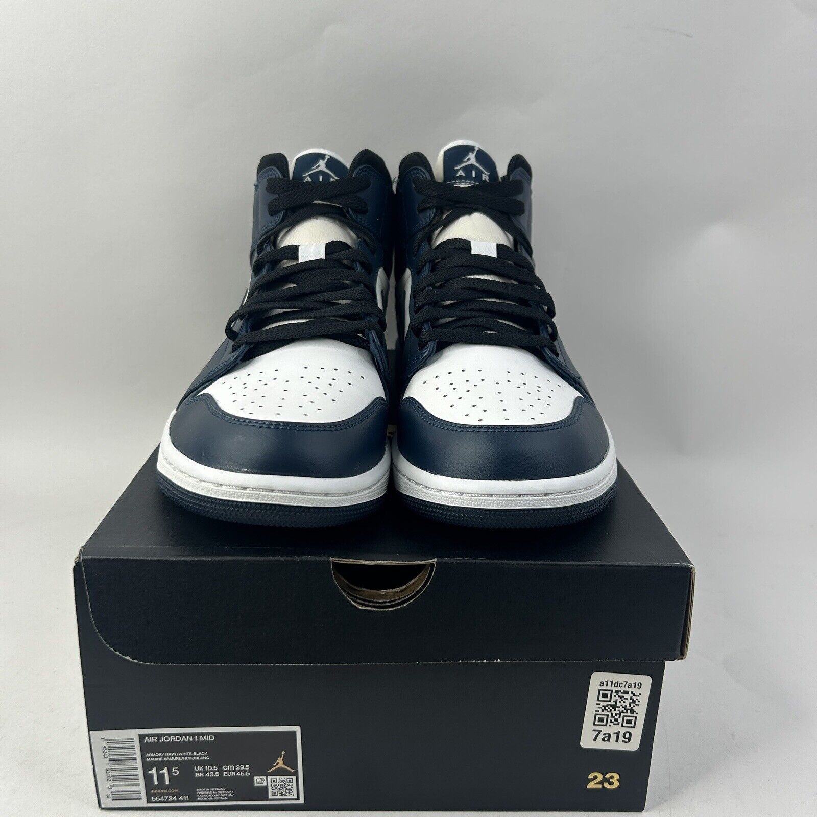 Nike Nike Air Jordan 1 Mid Retro “Armory Navy” 2024 Size US 11.5 / EU 44-45 - 2 Thumbnail