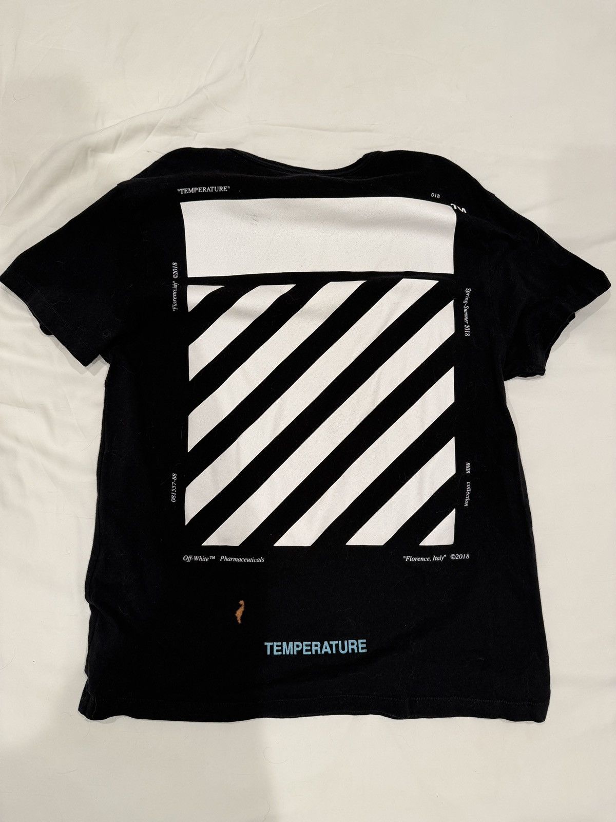 Off-White Off-White “TEMPERATURE” S/S 2018 Diagonal Stripe Tee Size US S / EU 44-46 / 1 - 2 Thumbnail