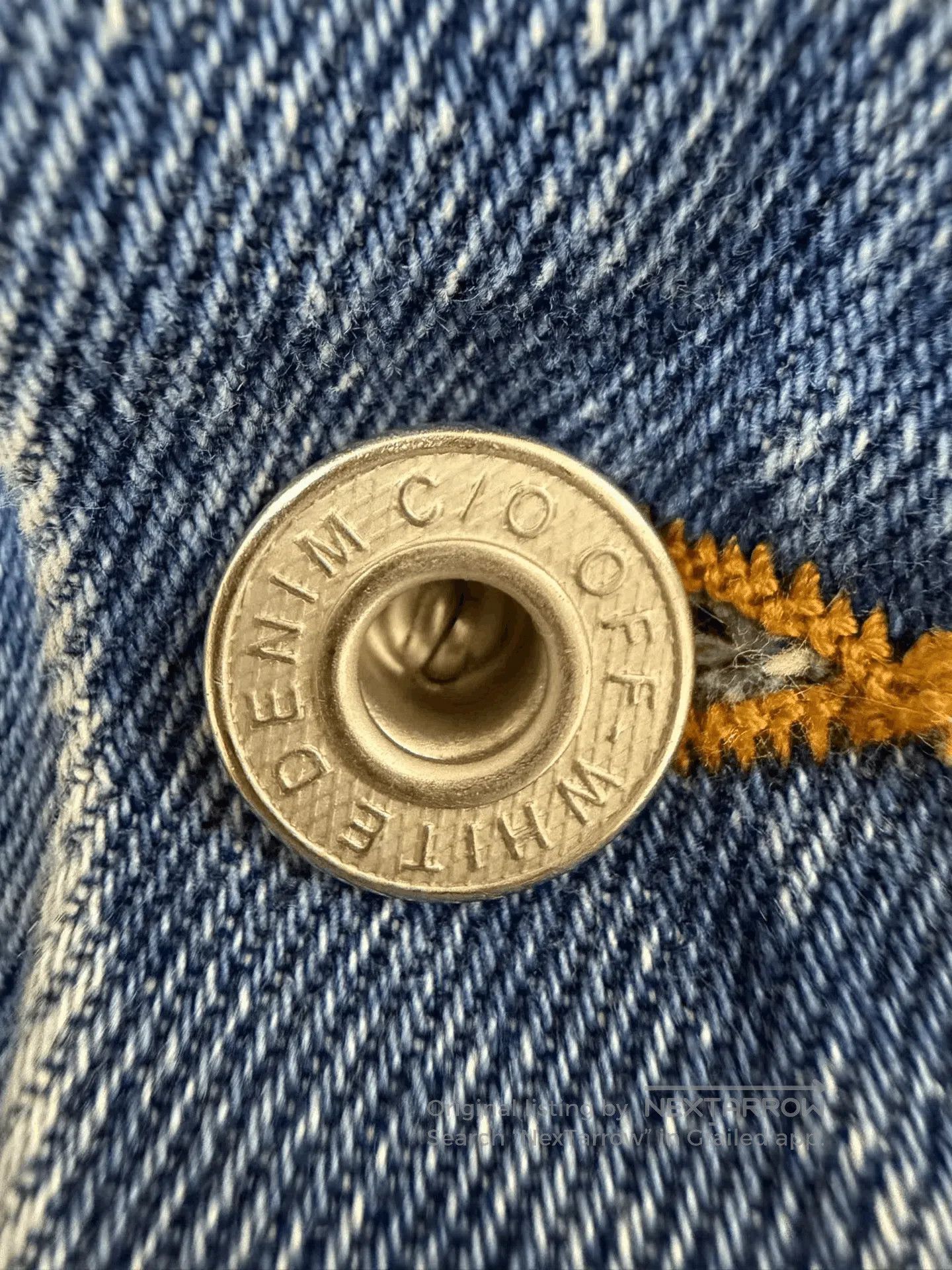 Japanese Brand Off-White Arrow Logo Blue Denim Jacket. Size XS / US 0-2 / IT 36-38 - 5 Thumbnail