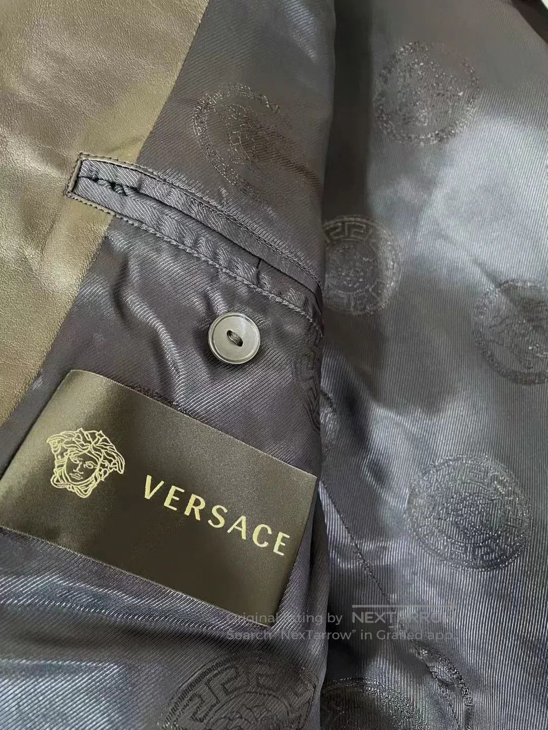Versace VERSACE Wool Leather Trim Blazer. Size US XL / EU 56 / 4 - 8 Thumbnail