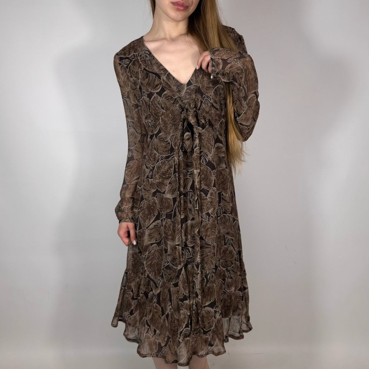 Laura Ashley Vintage Y2K Laura Ashley Silk Retro Luxury Style Maxi Dress Size XXL / US 16-18 / IT 52-54 - 1 Thumbnail