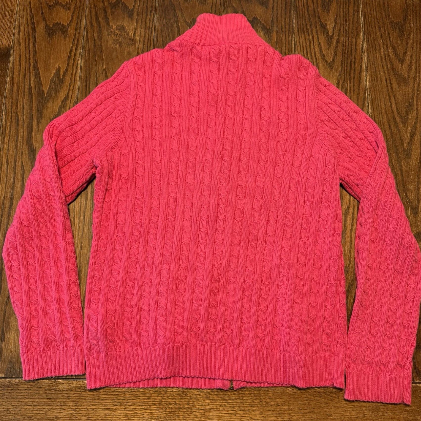 Ralph Lauren VINTAGE Lauren Ralph Lauren Cardigan Womens Cable-Knit Y2K Full Zip Mock Neck Jacket XL Pink Size XL / US 12-14 / IT 48-50 - 6 Thumbnail