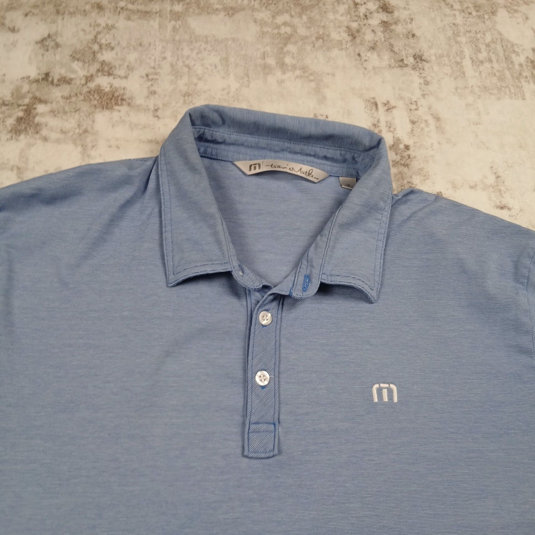 TravisMathew Travis Mathew Polo Shirt Mens XL Extra Large Blue Stretch Preppy Golf Polo Shirt Mens XL Blue Stretch Logo Embroidered Golf Shirt Men Size US XL / EU 56 / 4 - 2 Thumbnail
