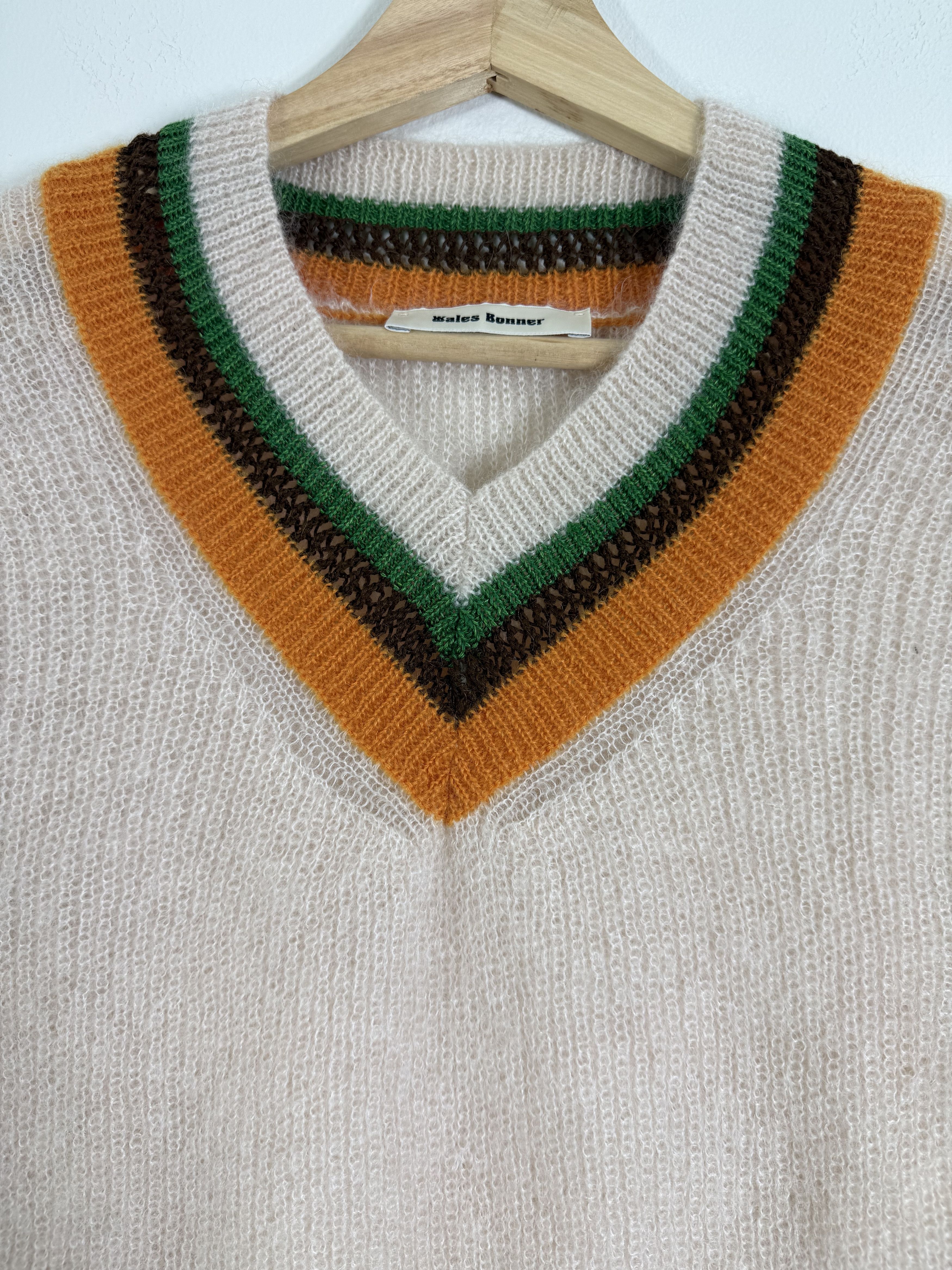 Wales Bonner SS22 Tan Mohair Knit Sweater Vest Size XS / US 0-2 / IT 36-38 - 2 Thumbnail