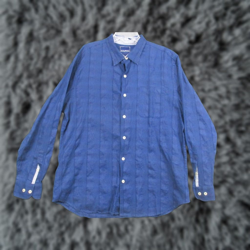 Tommy Bahama Tommy Bahama Shirt Mens XL Blue Linen Cotton Long Sleeve Button-Up Casual Pocket Shirt Size US XL / EU 56 / 4 - 1 Thumbnail
