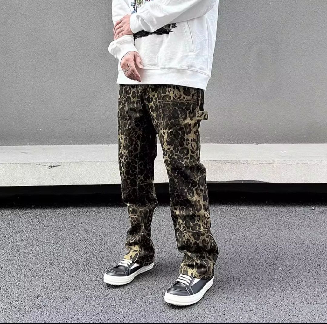 Japanese Brand Double knee Carpenter leopard Print jeans Size US 36 / EU 52 - 1 Thumbnail