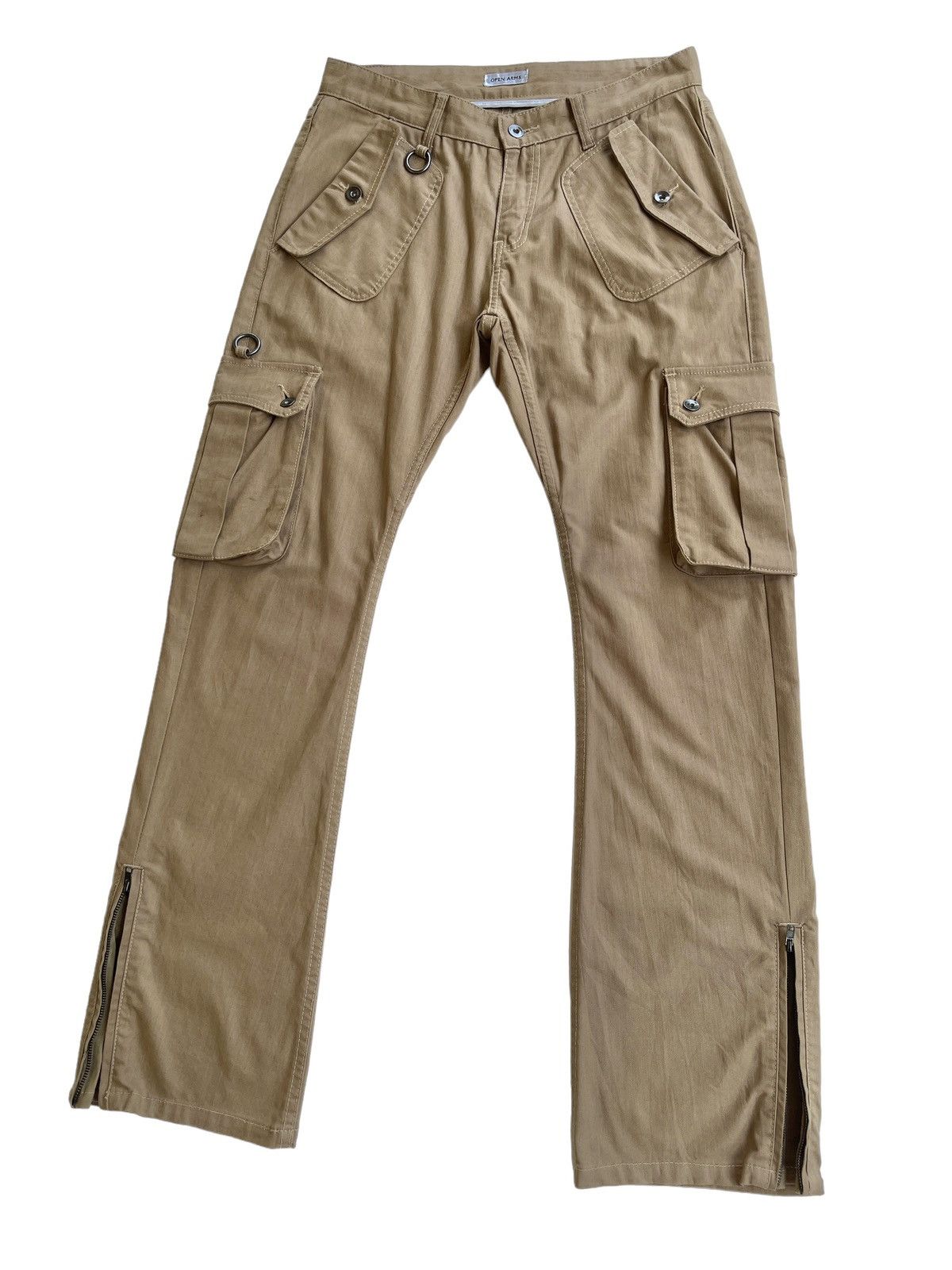 Japanese Brand Open Arms Flare Cargo Multipocket Pants Size US 32 / EU 48 - 4 Thumbnail