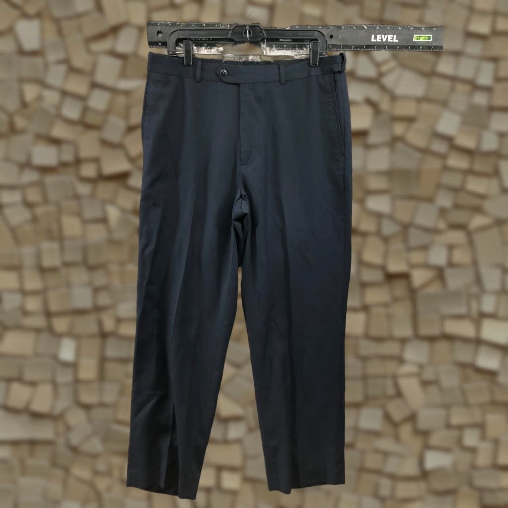 Roundtree & Yorke Roundtree & Yorke Dress Pants 34x30 Mens Black Easy Care Stretch 5-Pocket Hook Eye Flat Front Regular Size US 34 / EU 50 - 1 Thumbnail
