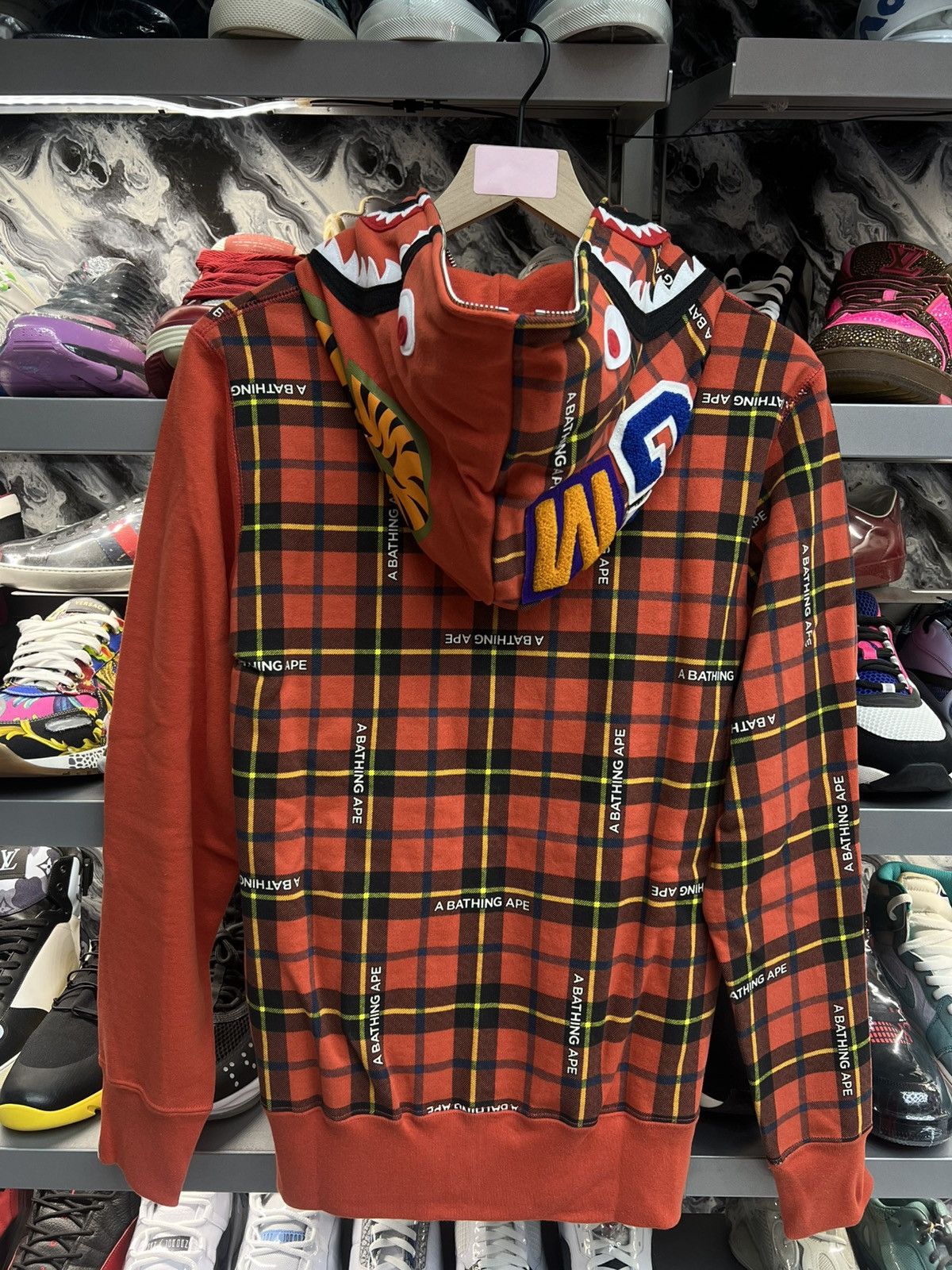Bape Bape Red Plaid Shark FullZip Hoodie Size US M / EU 48-50 / 2 - 2 Thumbnail