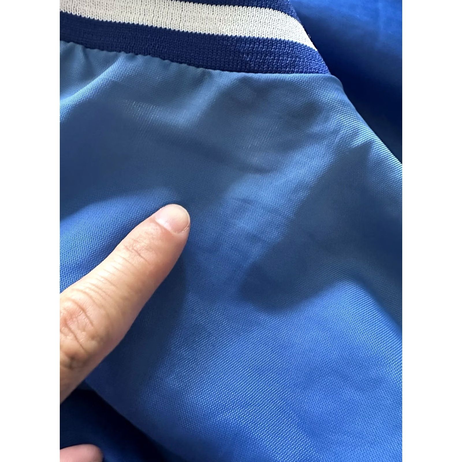 Vintage VINTAGE Swingster Jacket 80s Bomber Satan Satin Blue Mens L Packable All Seasons - 24.5" Chest 27" Length Size US L / EU 52-54 / 3 - 7 Thumbnail