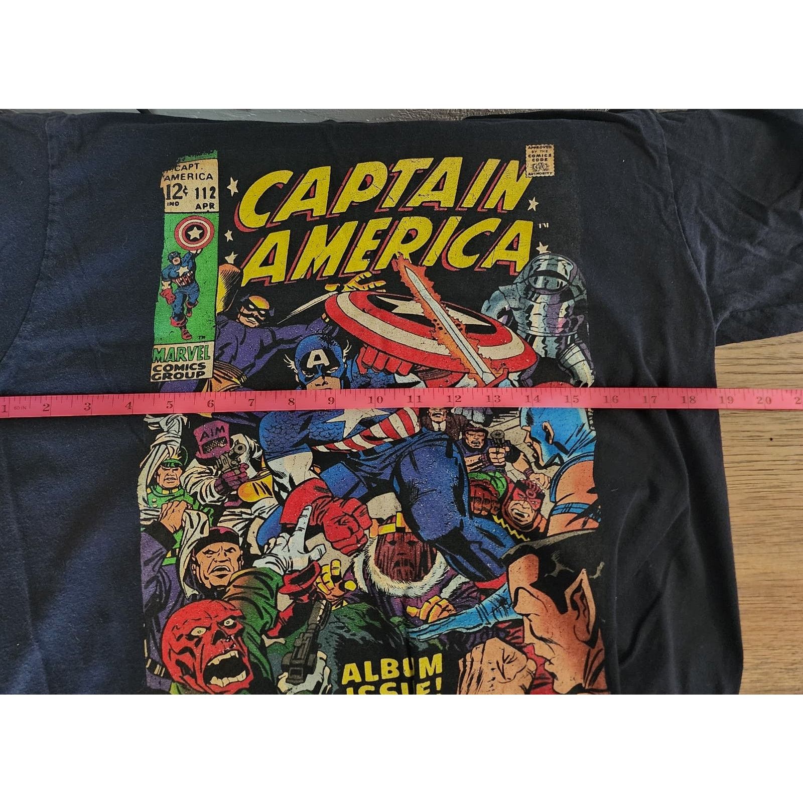 Marvel Comics Captain America Graphic T-Shirt 19" Pit to Pit Medium Size US M / EU 48-50 / 2 - 3 Thumbnail