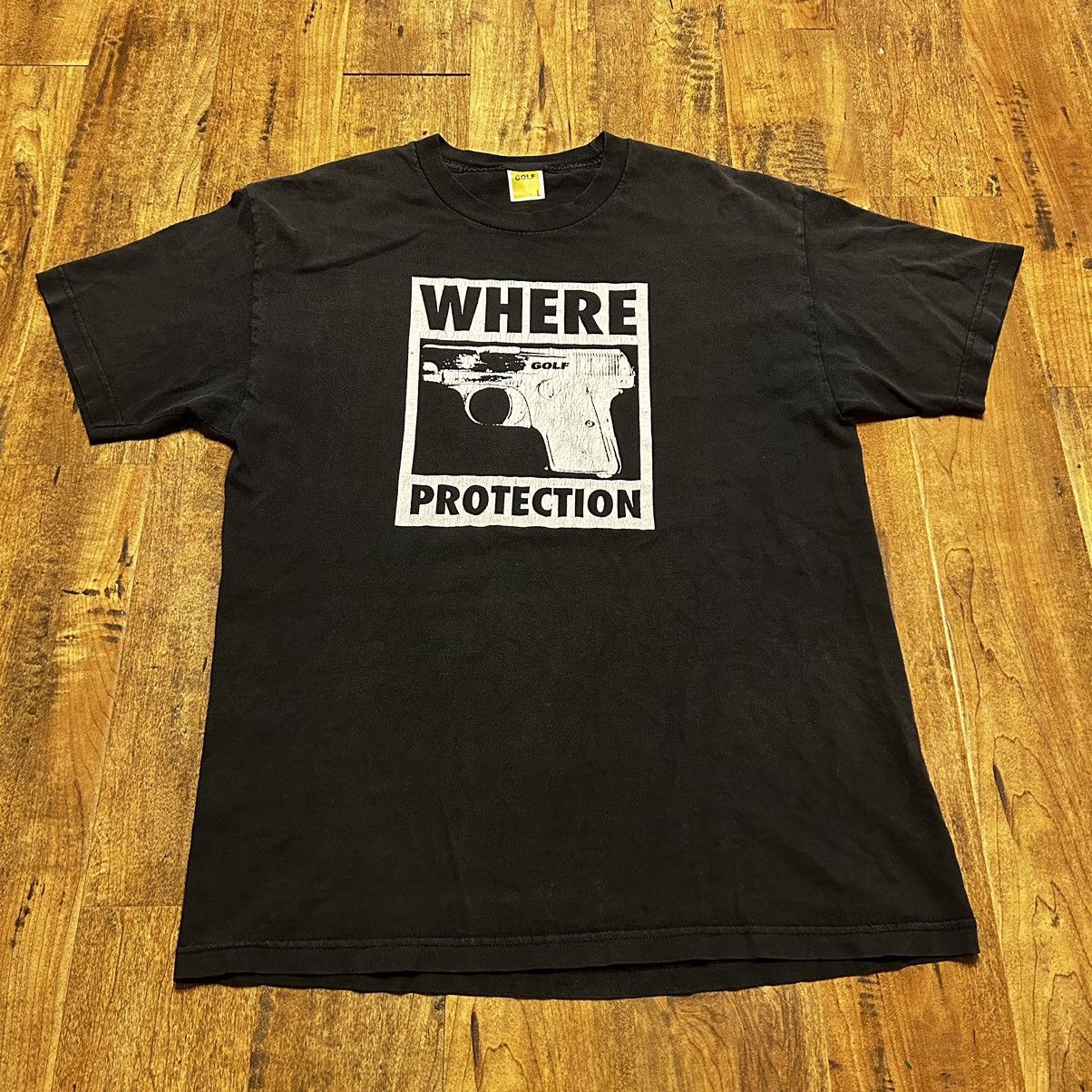 Golf Wang GOLF WANG Where Protection Pistol Gun Graphic T Shirt Black Size US L / EU 52-54 / 3 - 1 Thumbnail