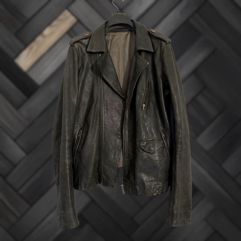 Rick Owens Rick Owens Stooges Archival Early Heavy Leather Moto Punk Jacket - Medium - Gray - Motorcycle Size US M / EU 48-50 / 2 - 1 Thumbnail