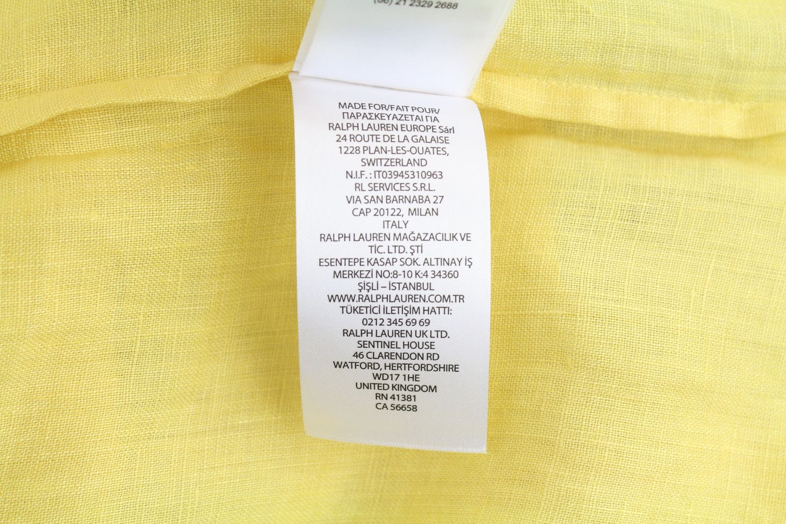 Lauren Ralph Lauren L Yellow Linen Buttoned Spread Shirt 84693 Size L / US 10 / IT 46 - 7 Thumbnail
