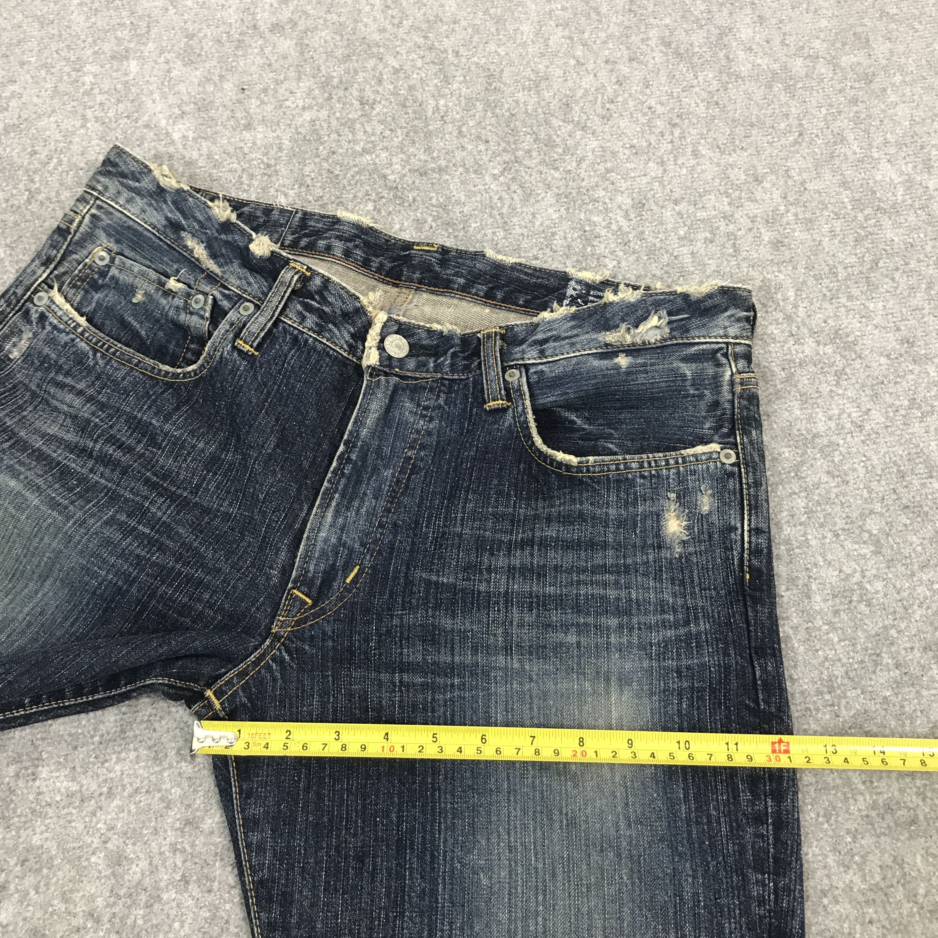 Edwin × Japanese Brand FLARE EDWIN JAPAN DISTRESSED BOOTCUT DENIM JEANS Size US 34 / EU 50 - 10 Thumbnail