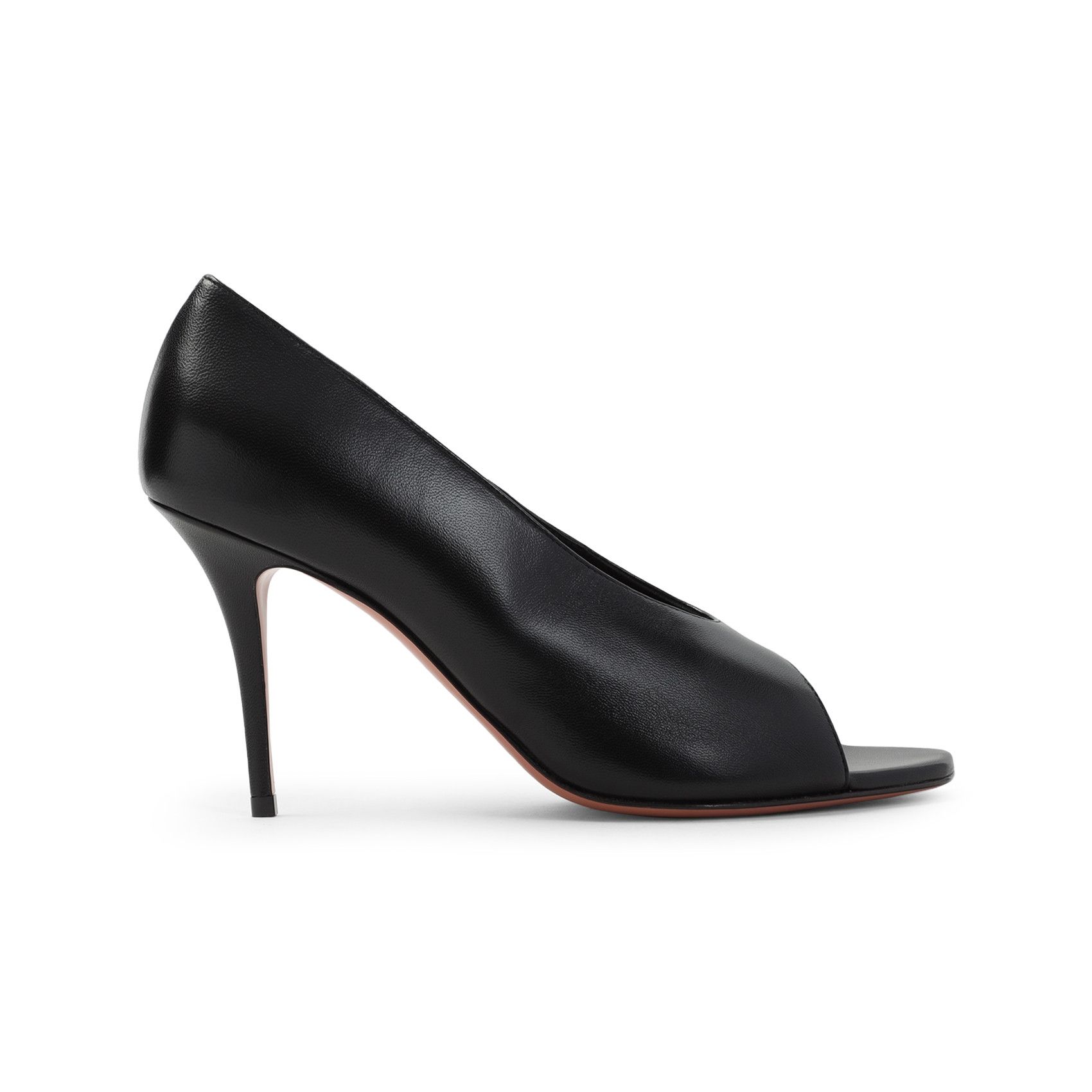 Amina Muaddi Julianne 90 Peep Toe Nappa Pumps