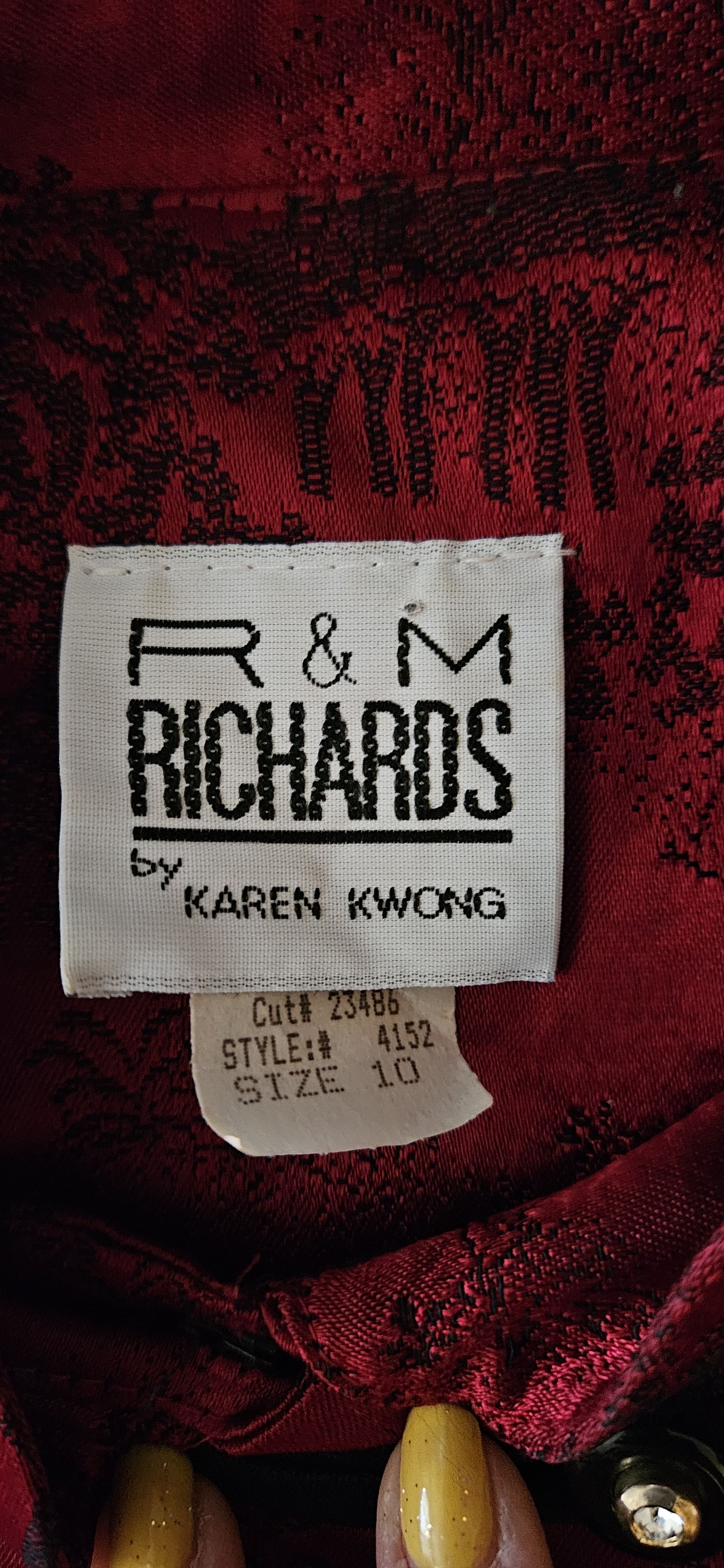 Other R & M Richards by Karen Kwong red & black satin tunic Size L / US 10 / IT 46 - 4 Thumbnail