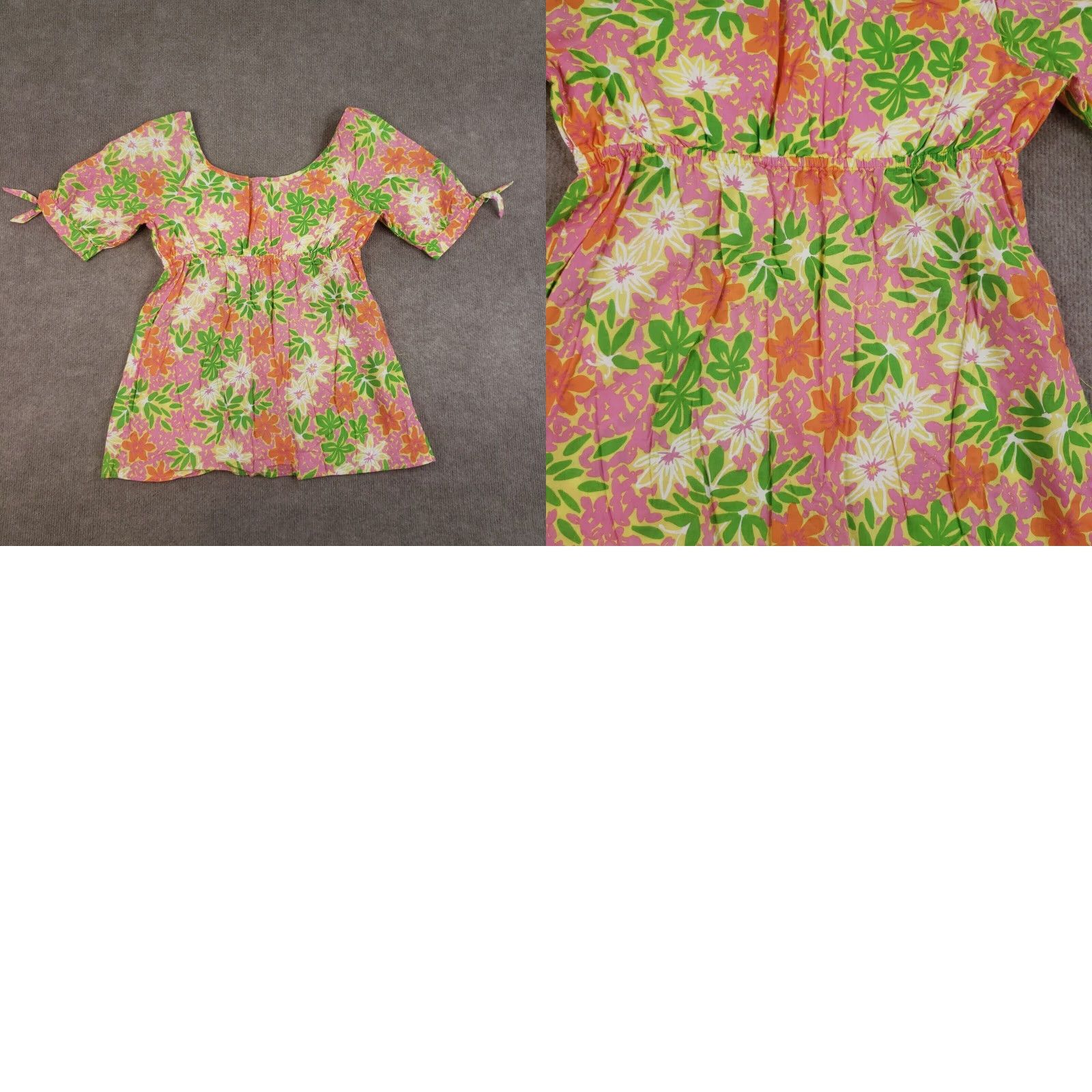 Lilly Pulitzer VINTAGE Lilly Pulitzer Blouse Women Size 4 Pink Floral Short Sleeve Casual Spring Summer Size S / US 4 / IT 40 - 8 Thumbnail