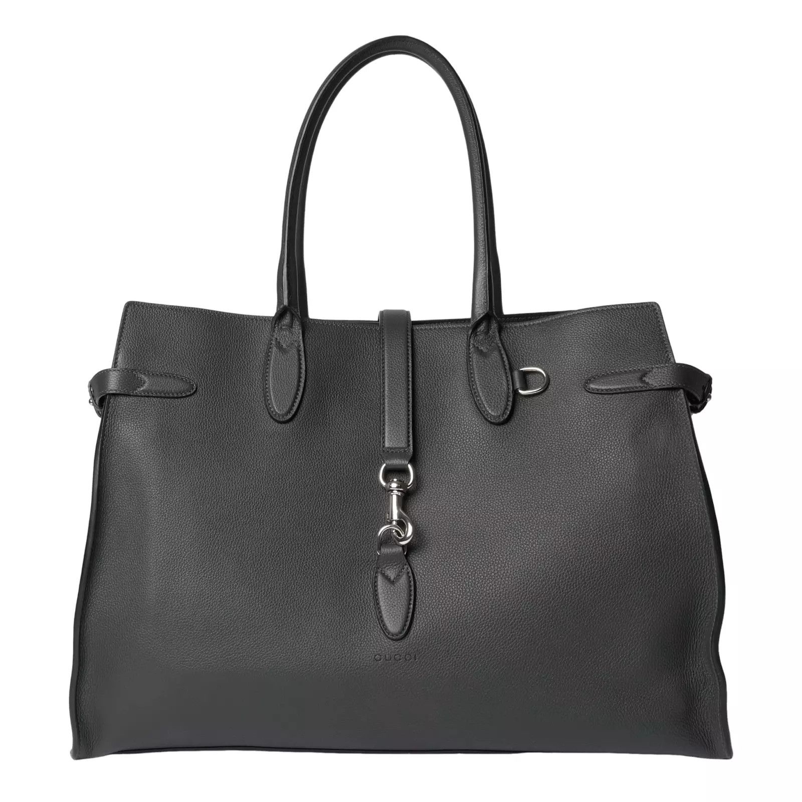 Gucci GUCCI $7600 Grey Leather Hook Lrg Tote New Auth Size ONE SIZE - 1 Thumbnail