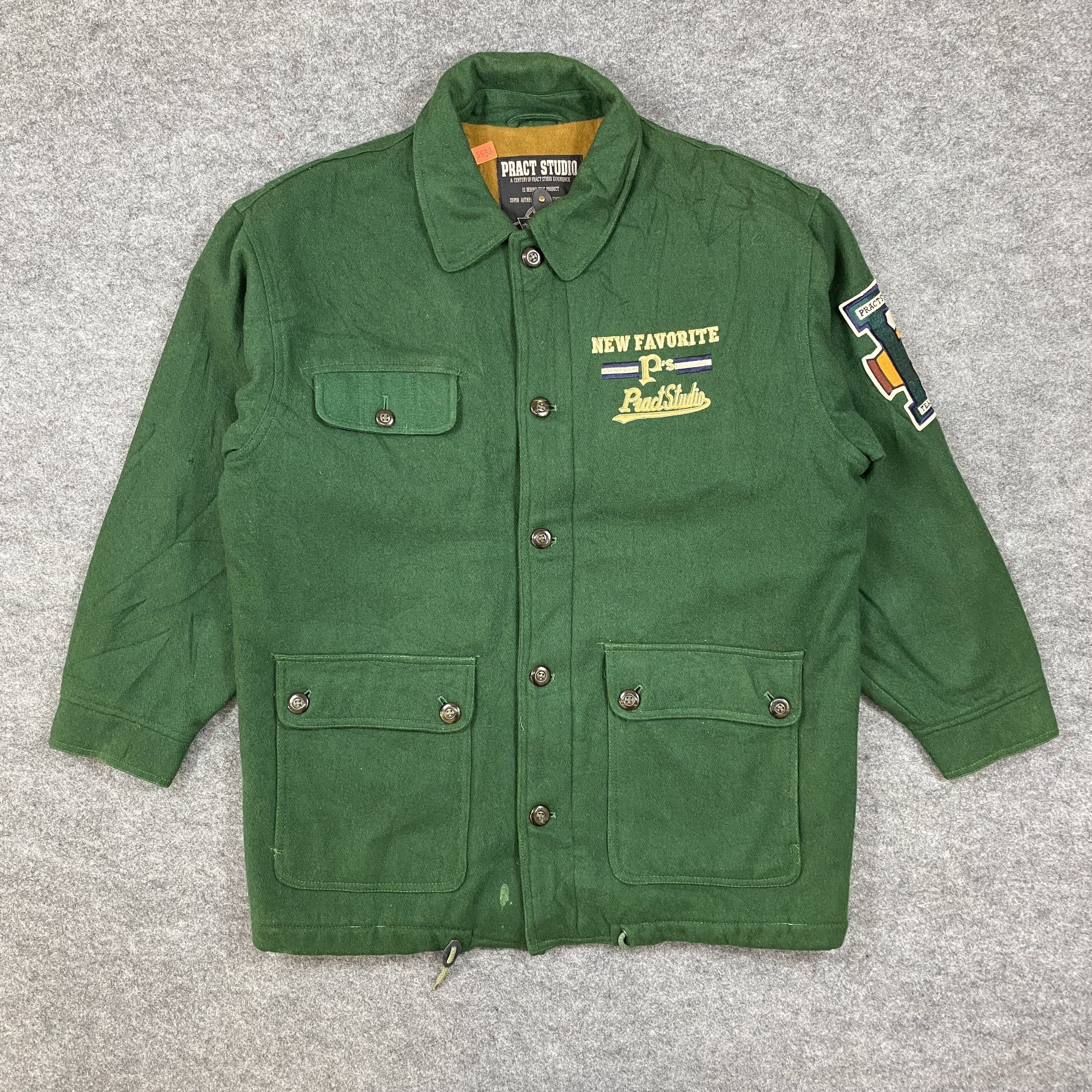 Japanese Brand VINTAGE 90s Pract Studio Wool Varsity Jacket-J553 Size US L / EU 52-54 / 3 - 1 Thumbnail