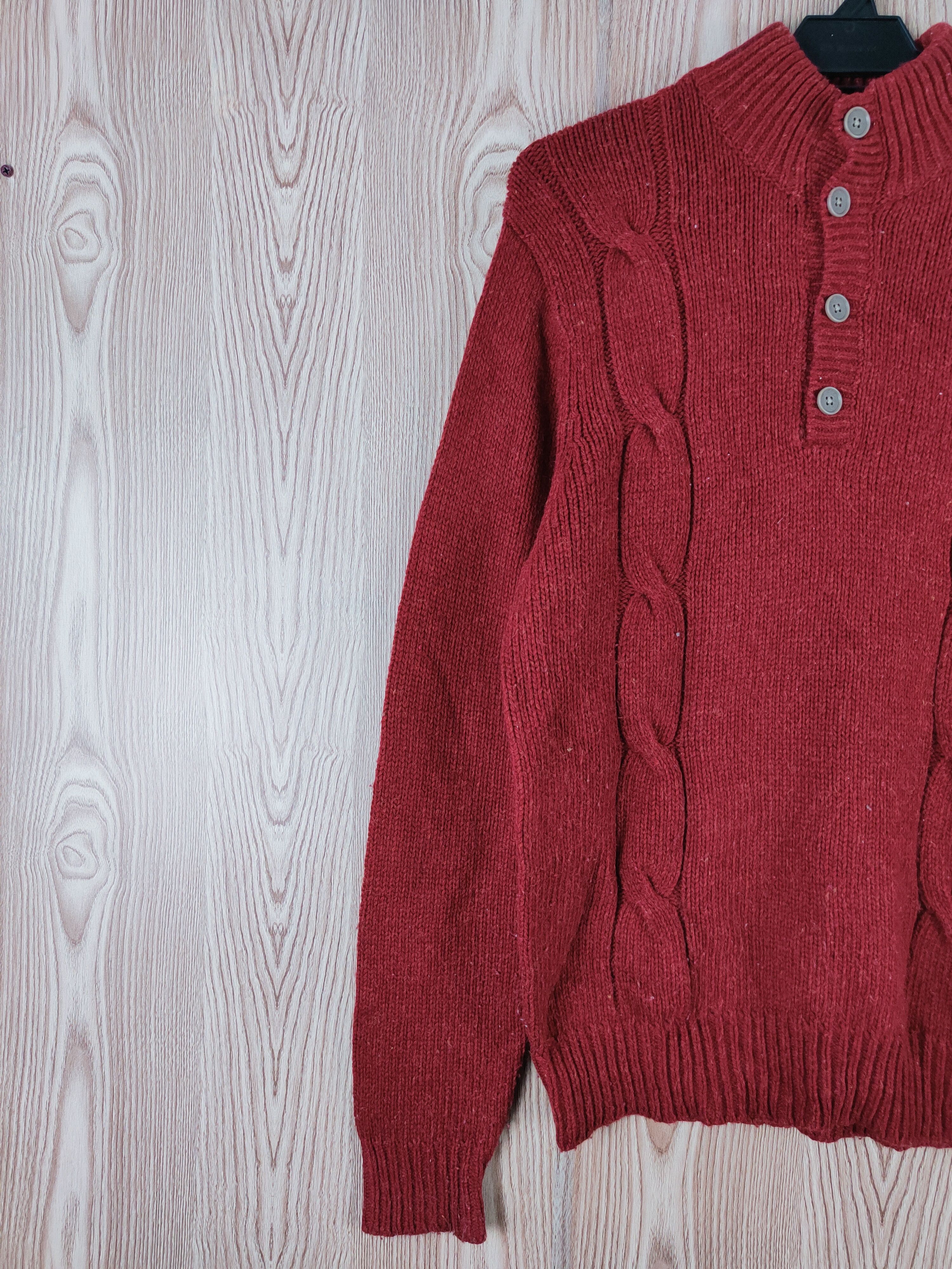 Aran Isles Knitwear × Uniqlo × Vintage Vintage 💥 Uniqlo Maroon Knitwear Sweatshirts Size US L / EU 52-54 / 3 - 3 Thumbnail
