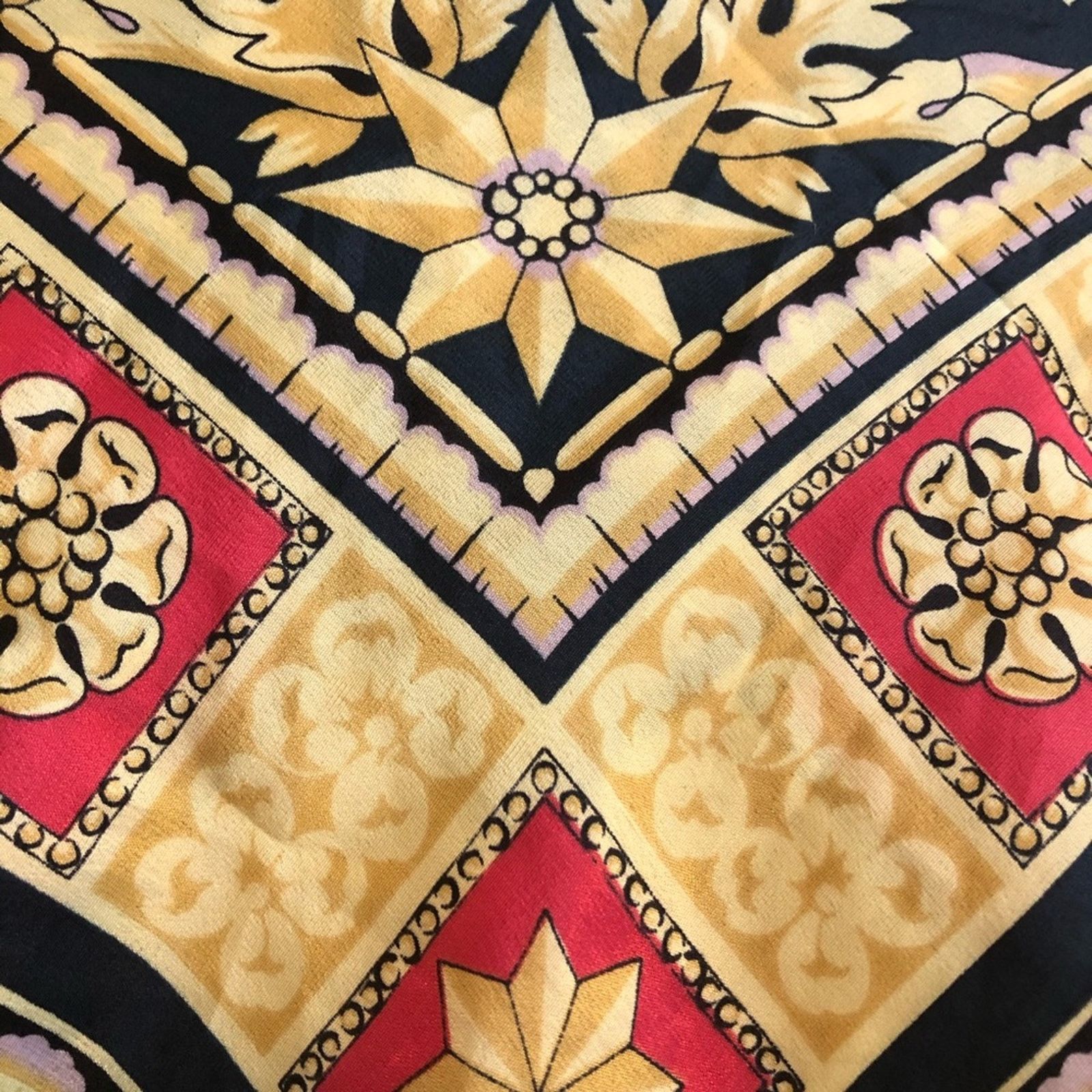 Other Italian design navy pink & gold tone silk scarf Size ONE SIZE - 6 Thumbnail