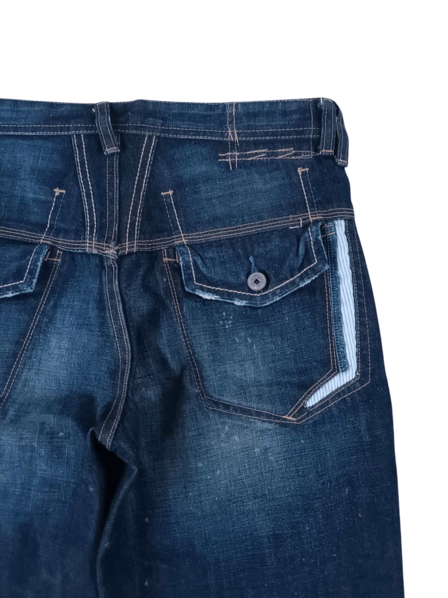 Marithe + Francois Girbaud × Vintage RARE 🔥 Marithe Francois Girbaud Whiskers Faded Denim Size US 32 / EU 48 - 16 Thumbnail