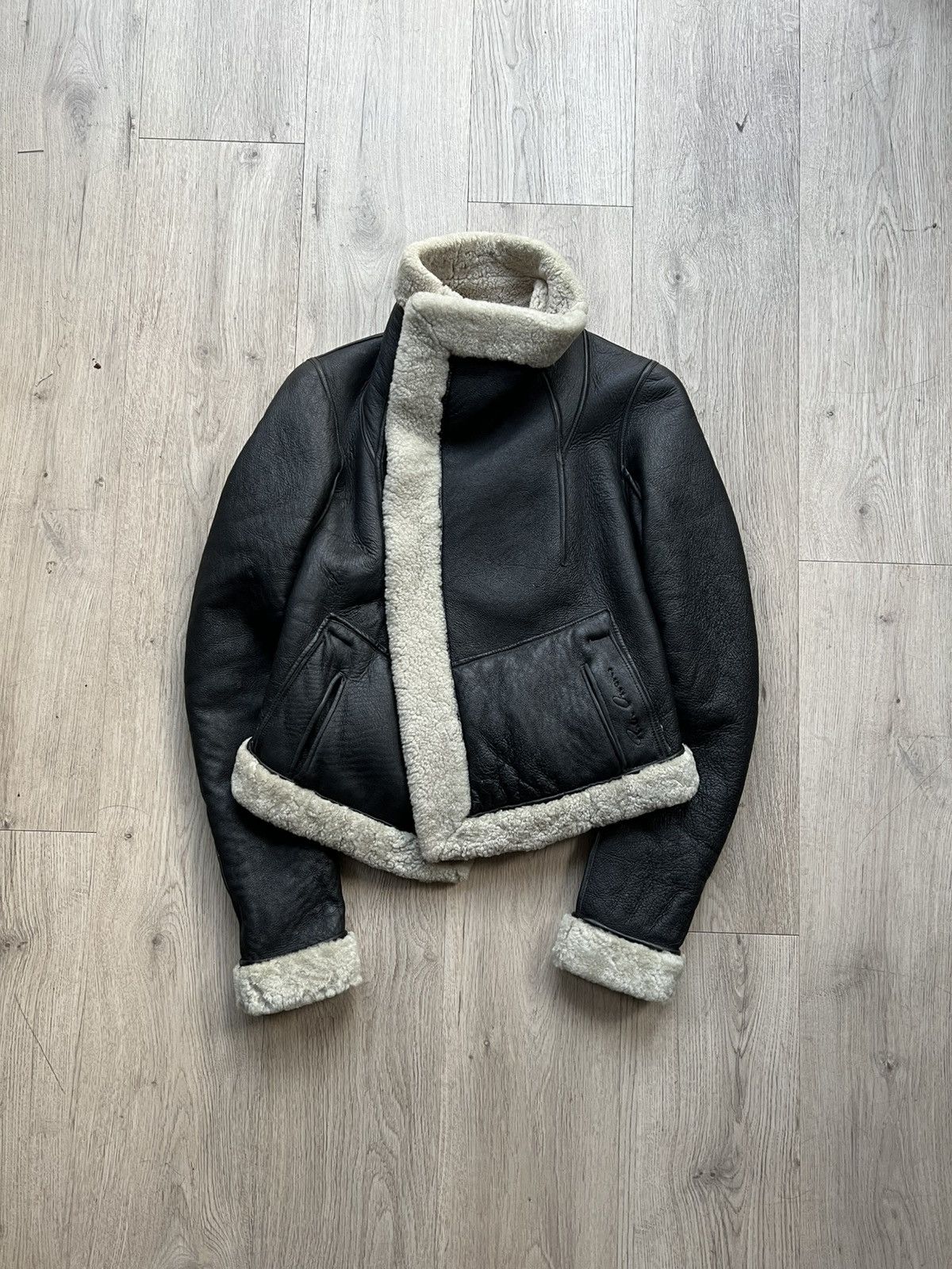 Rick Owens sherling leather jacket olmar and mirta