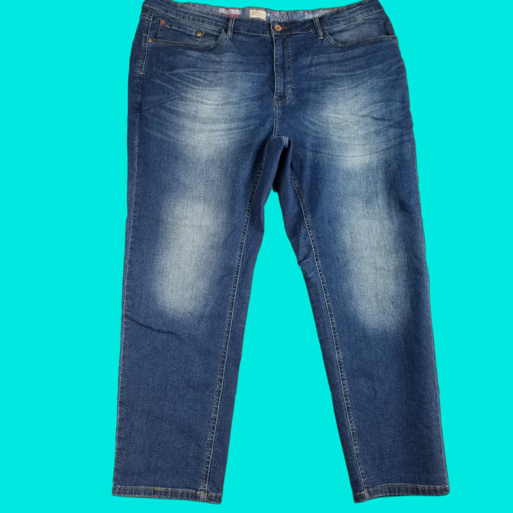 VINTAGE Weatherproof Jeans Mens 46x30 Regular Tapered Blue Jeans Men's 46x30 Dark Medium Wash Normcore 80s 90s