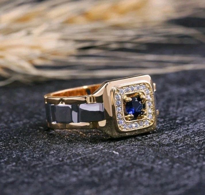 Other 18k Yellow Gold-Plated Ring for Men Cubic Zirconia Size 8 Size ONE SIZE - 1 Thumbnail