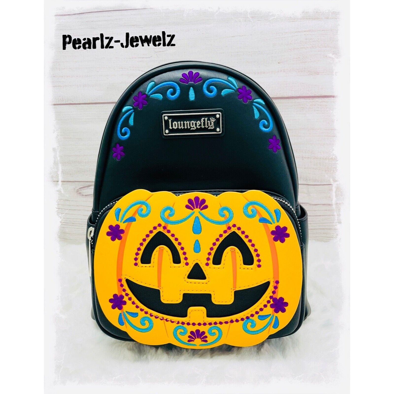 Disney Loungefly Halloween Pumpkin Black Mini Backpack NWT Size ONE SIZE - 1 Thumbnail