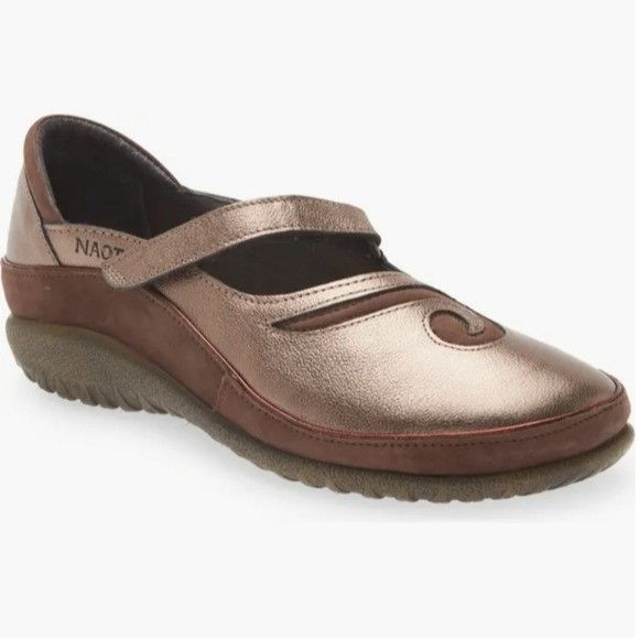 Designer Naot Matai Radiant Copper Leather Suede Swirl Mary Jane Comf Size US 11 / IT 41 - 1 Thumbnail