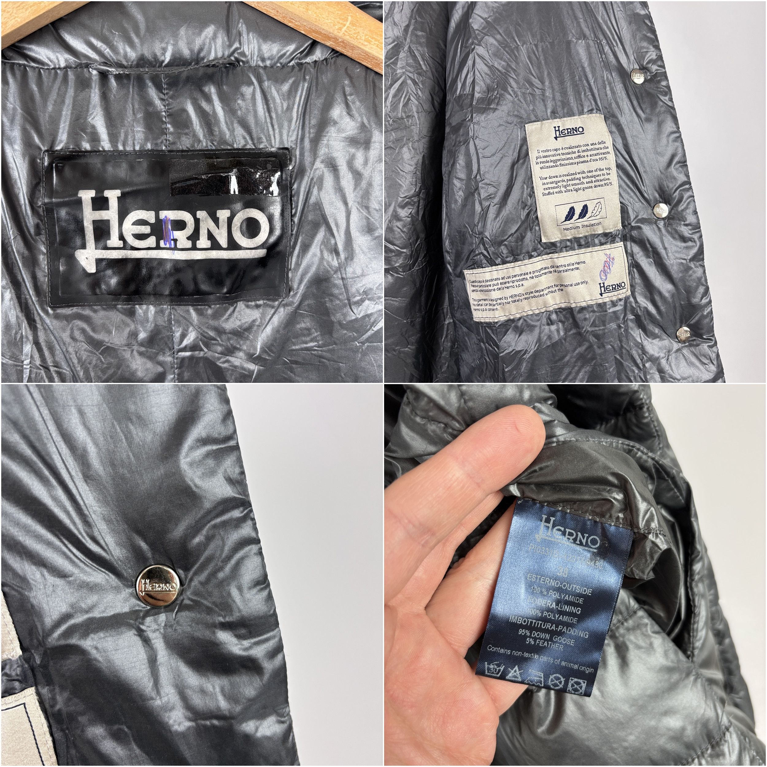 Herno Womens HERNO Lightweight Down Puffer Jacket Gray Size 38 Size XS / US 0-2 / IT 36-38 - 10 Thumbnail