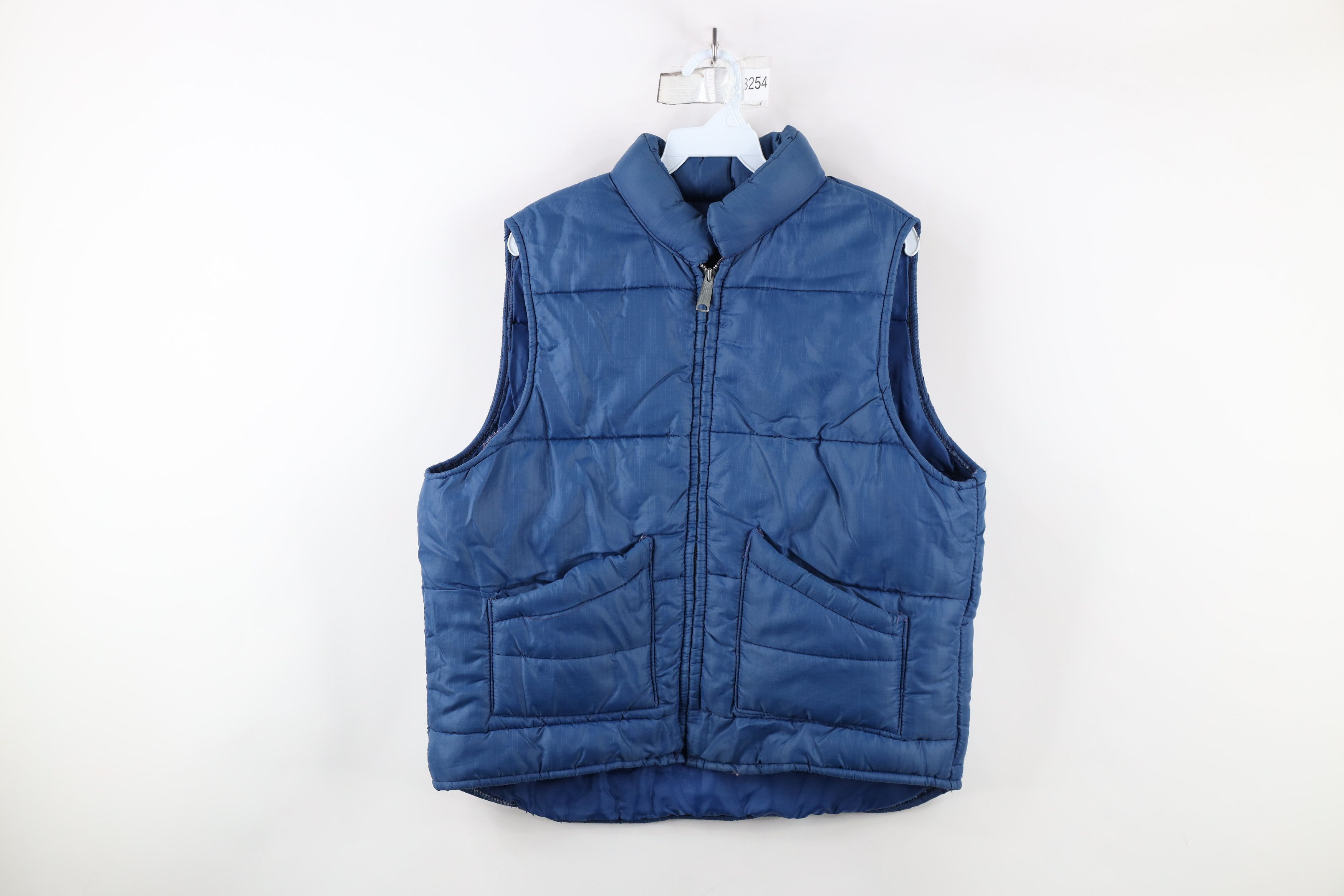 Vintage Vintage 70s Streetwear Boxy Fit Puffer Vest Jacket Blue Size US S / EU 44-46 / 1 - 1 Thumbnail