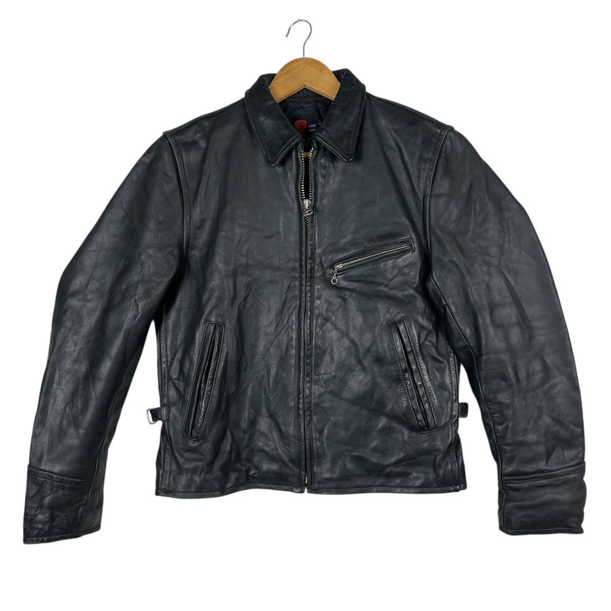 Genuine Leather 🔥 R.B.C LEGEND STEERHIDE REAL LEATHER CAFE RACER JACKET Size US S / EU 44-46 / 1 - 9 Thumbnail