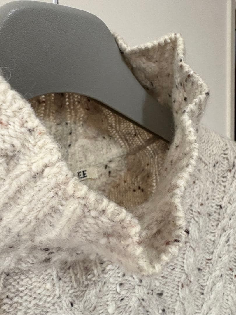 Auralee Wool Baby Alpaca Nepped Cable Knit Turtle Neck Sweater Size US L / EU 52-54 / 3 - 5 Thumbnail